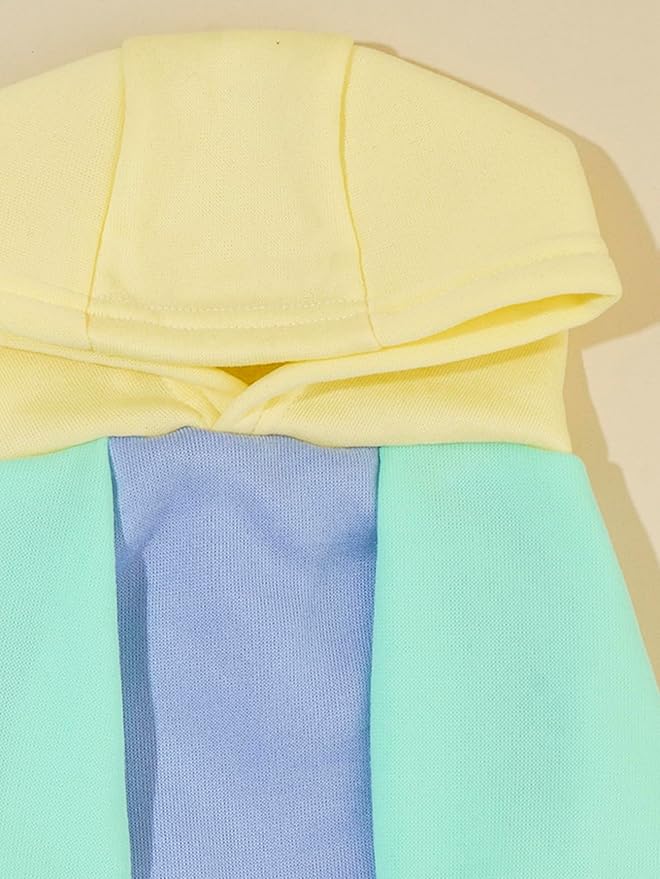 QWINEE Basic Dog Hoodie Sweatshirt Puppy Sweater Warm Cat Costumes Pet Clothes for Chihuahua Puppy Kitten Small Medium Dogs Yellow and Blue Large