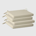 WestinTrends Solace Outdoor Patio Kitchen Dining Chair Square Seat Cushions Set of 4, 20 x 20, Beige