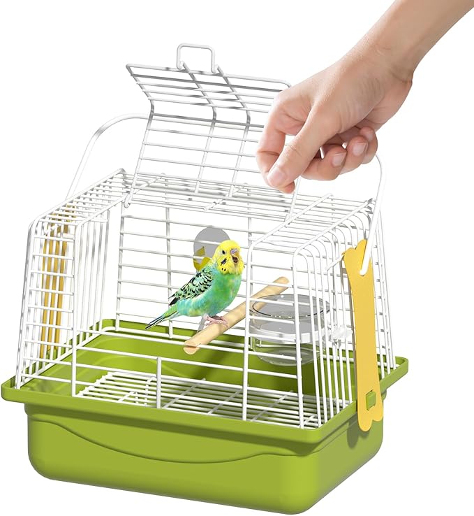 BAGHBPM Small Bird cage,Travel Cage for Birds and Small Animals, Parakeet cage,Bird Carrier Travel cage,Bird Travel cage, jaulas para pájaros,Green,(Size:S,M,L) (S)