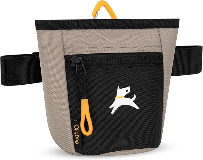 OllyDog Goodie Treat Bag, Dog Treat Pouch, Waist Belt Clip for Hands-Free Training, Magnetic Closure, Dog Training and Behavior Aids, Three Ways to Wear (Portabella)