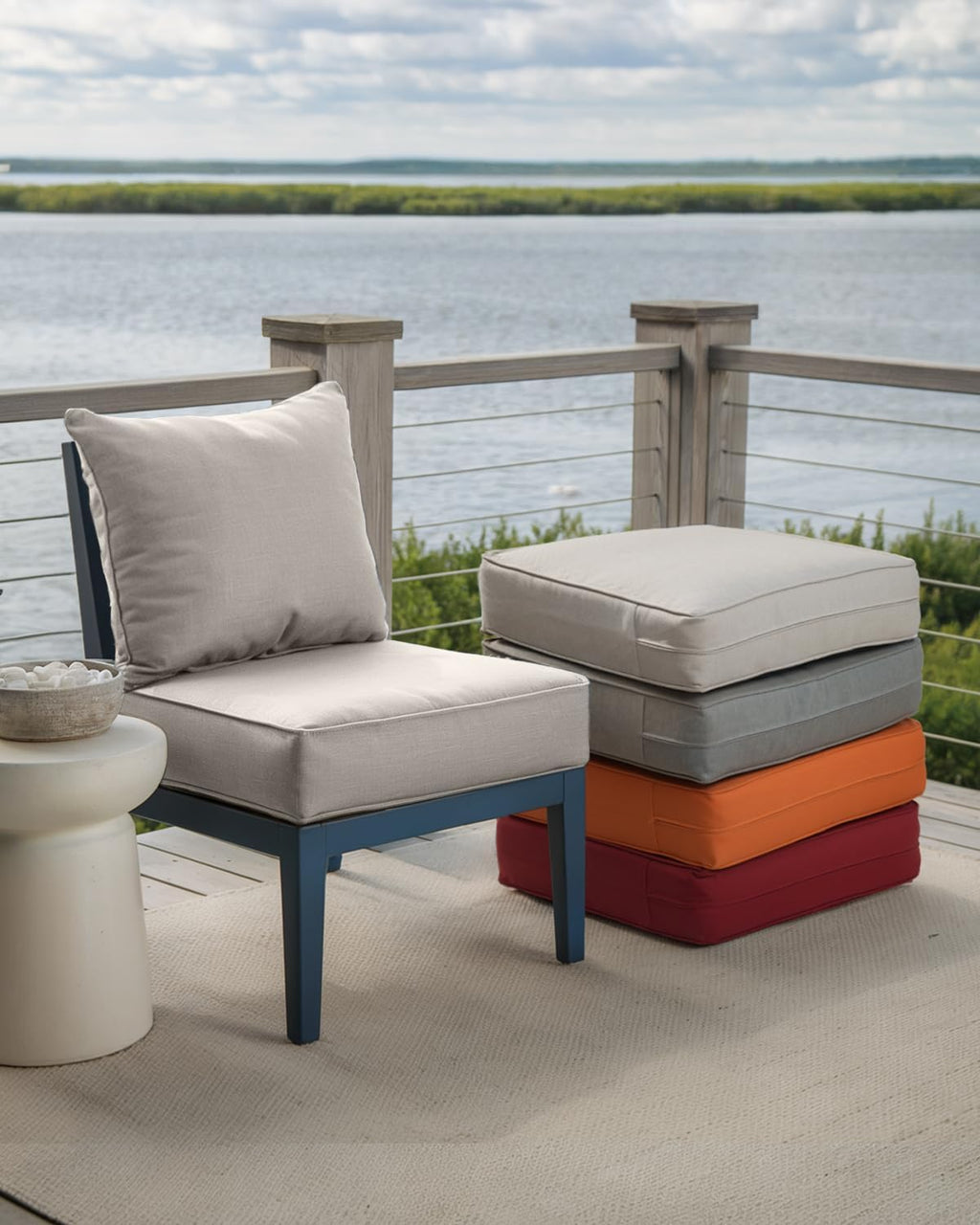 Luxury 24x24x6 Inch Outdoor Chair Cushions - Water&UV&Fade Resistant 1 Set Zippered Patio Back&Seat Cushion for Rattan Dining Rocking Swivel Chairs Loveseat Couch Sectional Sofa - Beige