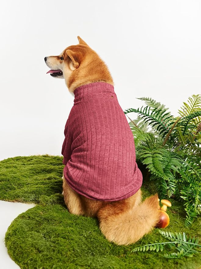 Dog Turtleneck Knitted Shirt Stretchy Pullover Sweater Winter Warm Puppy Clothes for Small Medium Dogs