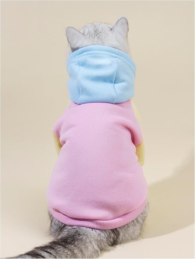 QWINEE Basic Dog Hoodie Sweatshirt Puppy Sweater Warm Cat Costumes Pet Clothes for Chihuahua Puppy Kitten Small Medium Dogs Pink Large