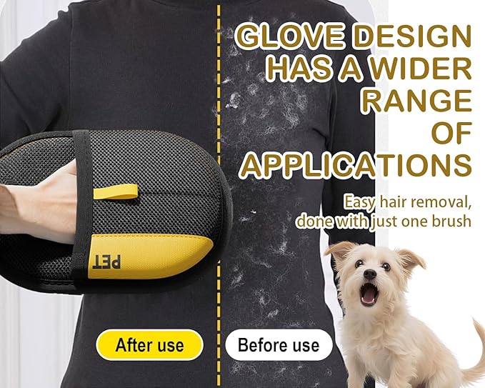 New Upgraded Version pet Hair Removal Gloves for Dogs and Cats, Reusable Static pet Hair Gloves, pet Hair Cleaning Tools for beds, Clothes, Carpets, Sofas, Curtains