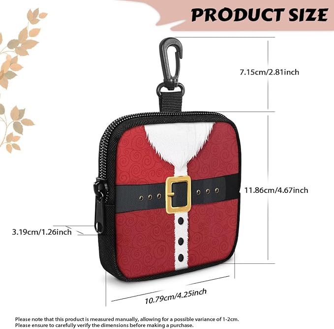 KEIAHUAN Hands Free Dog Treat Bags Training Pouch Christmas Santa Print Portable Puppy Snack Bag for Treat for Walking Hiking Traveling Doggie Doggie Snack Reward Bags for Xmas