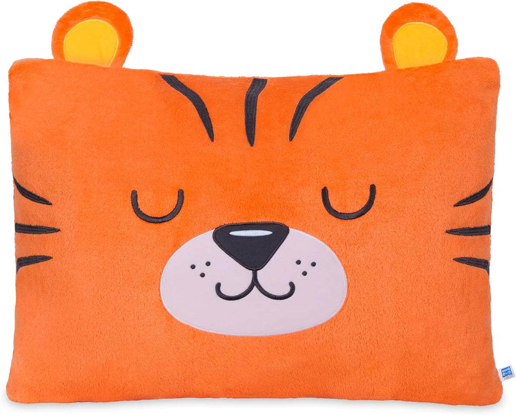 Saint Eve Kids Pillow Pals Fuzzy Pillow Case, Cute Animal Friends Soft Pillow Cover for Kids Beds and Nap Time - Java The Tiger