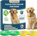 4 Pack Flea Collar for Dogs, Flea and Tick Collars for Dogs, 32 Months Flea and Tick Prevention for Dog, Dog Flea and Tick Treatment, Water-Resistant & Adjustable Flea Collar - Green&Yellow