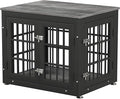 26 Inch Heavy Duty Dog Crate Furniture for Small Dogs, Decorative Pet House End Table, Wooden Cage Kennel Furniture Indoor, Gray
