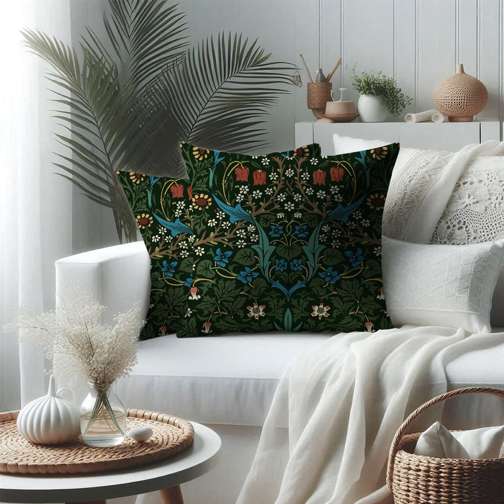 Vintage Flowers Throw Pillow Covers, Set of 2 Floral Pillow Covers, Pillow Covers 18x18, Retro Botanical Bedroom Home Living Office Bed Sofa Couch Decor Floral Pillow Cases Pillow Protector