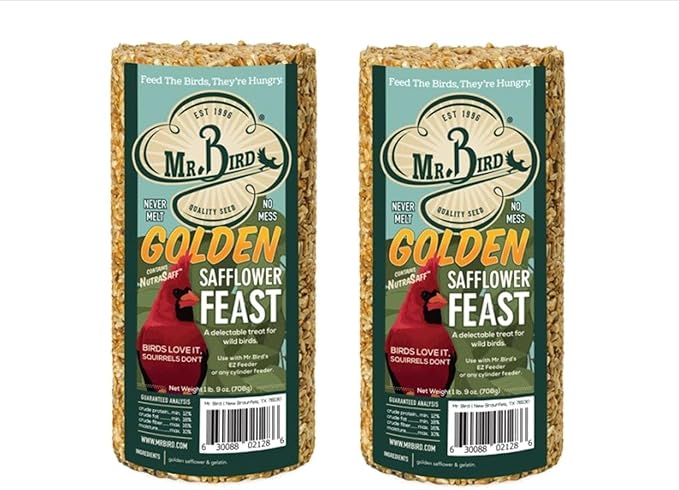 Mr. Bird 2-Pack Golden Safflower Feast Small Wild Bird Seed Cylinder 25 oz.