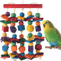 Bird Toys, Parakeet Chewing Toy, Multicolored Natural Wooden Blocks Birds Parrot Tearing Toys mit Rattan Wicker Balls, for Medium Small Macaw Cockatoos Budgie Lovebird Cockatiel Conures