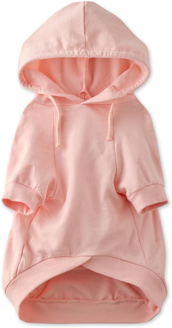 Rocky – The Orginal Lightweight Hooded TEE 100% Organic Cotton Dog Hoodie Pet Coat Sweater for Small, Medium, Large Dogs, Original Pink, Small (10-25 lbs)