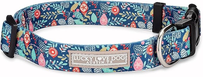 Lucky Love Dog - Adjustable Dog Collar with Easy Click Buckle for Small to Large Ones, Durable, & Comfortable for Male & Female Dogs, Pet Collar for Puppies & Adult Dogs - Sweet Holiday, X-Large