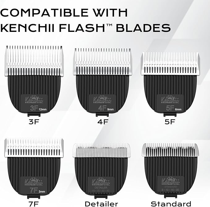 Kenchii Flash Dog Clippers for Grooming - 4-in-1 Digital Cordless Dog Grooming Clippers - Precision Pet Grooming Trim, Shape, and Style Effortlessly, Pearl Black