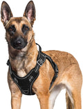 rabbitgoo Dog Harness for Large Dogs No Pull, Tactical Service Pet Vest with Molle and Control Handle, Adjustable and Reflective Military Harness for Easy Walking and Training, Black, XL