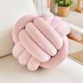 Decorative Throw Knot Pillow Ball for Home Chair Sofa Couch Bed Aesthetic Round Velvet Knotted Pillow Cushion (Pink, 8 inches)