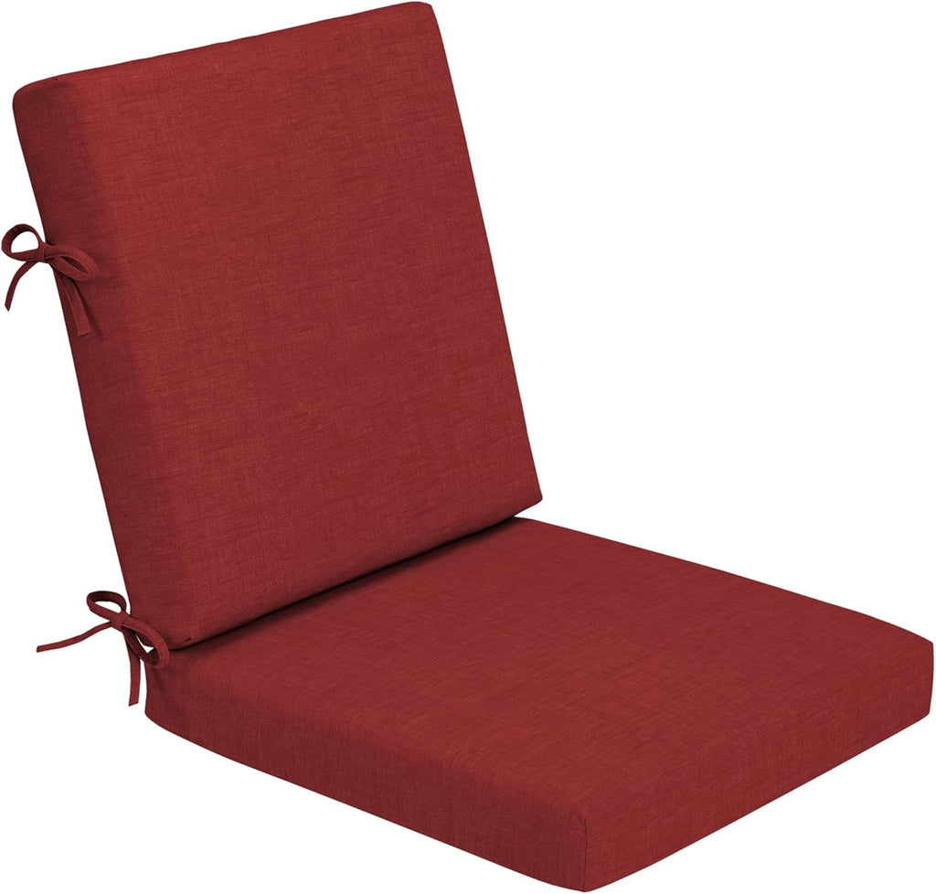 Arden Foam Outdoor Dining Chair Cushion, 20 x 20, Made with ProFoam, Rain-Proof, Fade Resistant, Ruby Red Leala