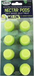 Nectar Pods (Melon) - Calcium-Fortified Jelly Fruit Treat - Sugar Gliders, Marmosets, Squirrels, Parrots, Cockatiels, Parakeets, Lovebirds, Conures, Hamsters, Day Geckos, Kinkajous & Other Small Pets