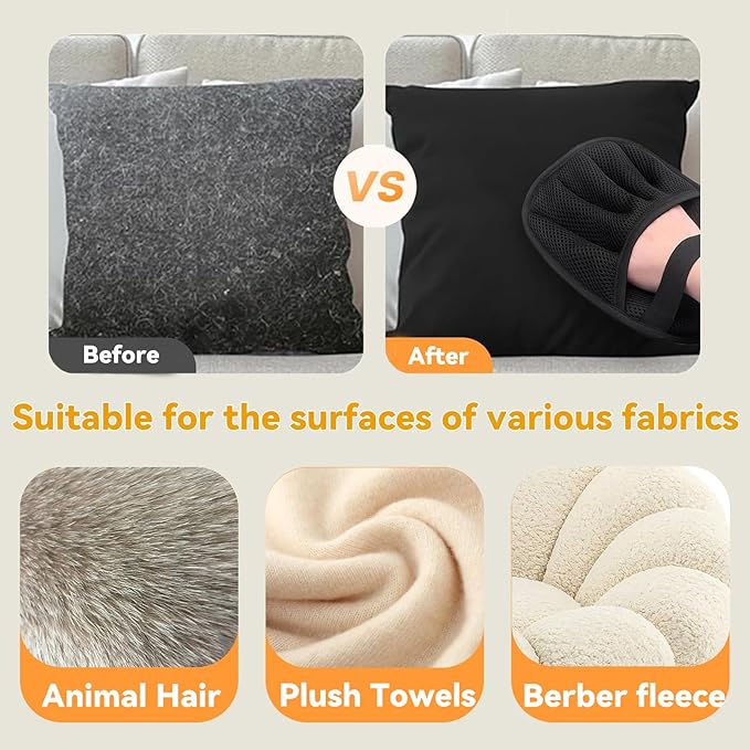 Pet Hair Removal Glove,Pet Hair Remover for Cat & Dog,New Upgraded Electrostatic Gloves Pet Hair,Reusable Electro Static Pet Hair Remover Electrostatic Gloves & Dog Hair Collector Keychain