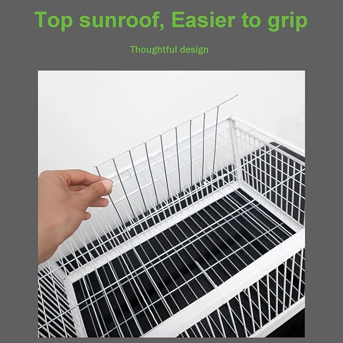Pigeon Trap Cage with Escape-Proof Design Chicken Trap Bird Cage with One Way Entrance for Sparrows Quails Bird Chick and Duckling (15.75”L x 11.8” W x 10.24” H)