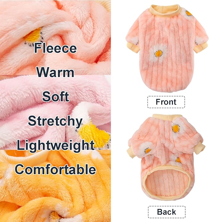Dog Sweater, 3 Pack Dog Sweaters for Small Dogs, Dog Clothes for Small Dogs Girl Boy, Ultra Soft and Warm Puppy Sweater Dog Coat for Winter Christmas (XXS, Dy Pink+Dy Purple+Dy Yellow)