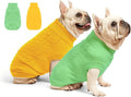 2 Pack Dog Sweaters for Small Dogs - Puppy Medium Warm Clothes in Winter, Turtleneck Pullover Design for Boy Girl Pet, Doggie, Cat, Kitten Chihuahua Bulldog Pug Beagles (S, Yellow, Green)