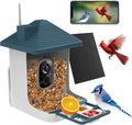 Smart Bird Feeder with Camera,AI Identify Species,Bird House with Solar Powered,Instant Arrival Alerts,2K HD Capture Video Live View,Gift for Birds Lover (Indigo Blue)