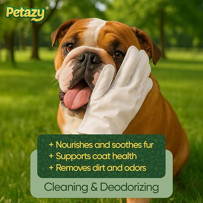 Pet Glove Wipes for Dogs & Cats – 50 Pack | Hypoallergenic, No Rinse, Extra Thick Cleaning Gloves with Aloe & Coconut Oil | Paws, Face, Ears & Butt | Travel Friendly, Gentle & Safe