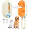 Cat Steam Brush for Shedding, Pet Steam Brush for Cats and Dog, 4 in 1 Rechargeable Cat Hair Brush, Spray Anti-Static, Massage, Cleaning, Shedding & Combing All In One, for Long & Short Haired Pets!