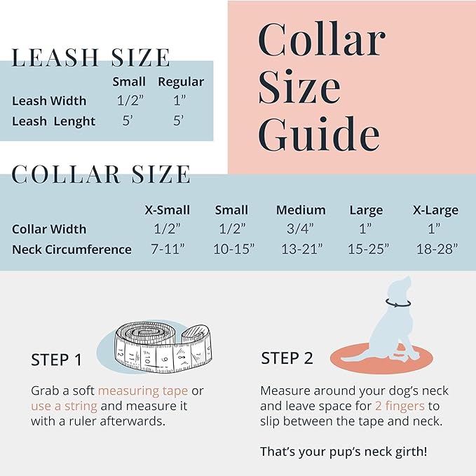 Lucky Love Dog - Adjustable Dog Collar and Leash Set with Easy Click Buckle for Small to Large Dogs, Durable, & Comfortable Collar for Male & Female Dogs, Puppies & Adult Ones - Penny Combo, Small