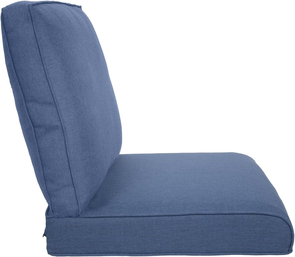 Pop 22x25/22x24 Outdoor Cushions for Patio 5 Piece Set - Set of 5 Water-Resistant Replacement Cushion for Wicker Dining Rocking Chairs Loveseat Couch Sectional Sofa - Navy Blue/Classic