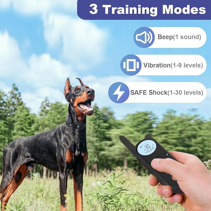 MIMOFPET Wireless Dog Fence for 2 Dogs - Covers up to 856-Acre Electric Fence,6000FT Waterproof Collar with Remote,Rechargeable Pet Containment System with 3 Training Modes for Large Medium Dogs