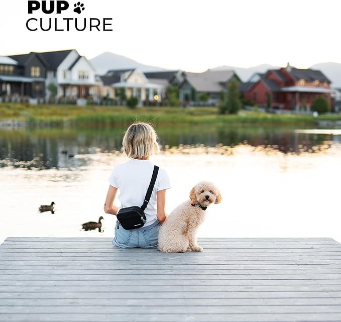 Pup Culture Dog Treat Pouch with Poop Bag Dispenser and Removable Treat Pouch | Cross Body Dog Walking Bag | The Perfect Puppy Training Tool and Even Better Gift