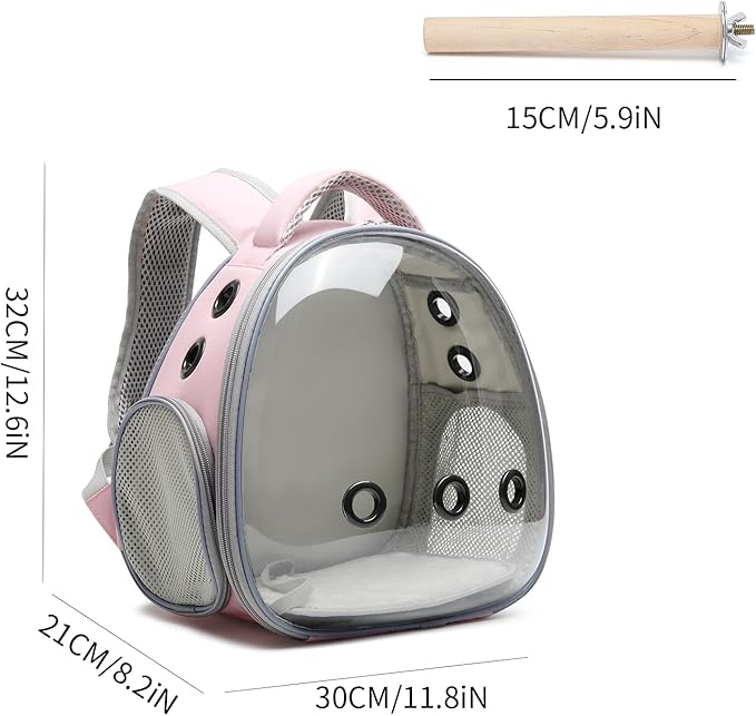 Portable Travel pet Backpack Carrier Hamster Bag Guinea Pig Bird Small Dog cat Turtle Carrier Rabbit Cage Squirrel Bearded Dragon Breathable Hangbag (Pink+Accessories)