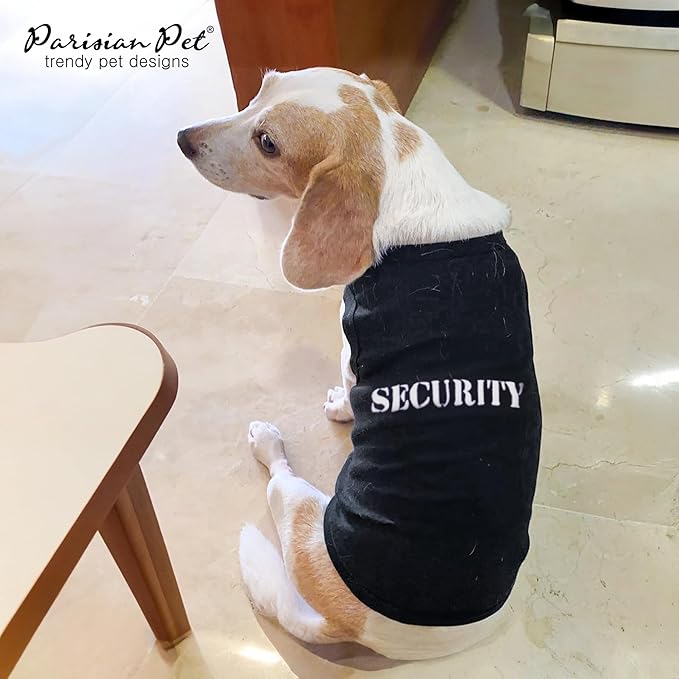 Parisian Pet Security Dog Shirt - Security Costume for Dogs - Halloween Pet Vest - Pet Halloween Costumes - Dog Apparel & Accessories - Sleeved Pet Costume - 5XL