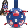 QDAN Dog Toys, Soccer Ball with Straps, Durable Dogs Balls for Extra Large Breeds, Beach Pool Water Toy, Dog Birthday Gifts, Herding Balls (9 Inch)