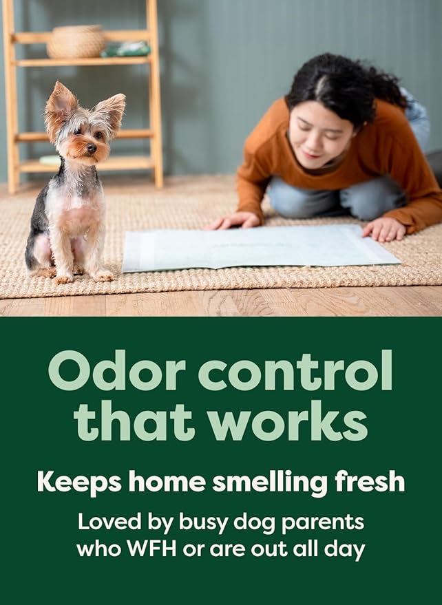 Earth Rated Max Absorbency Puppy Pee Pads for Dogs Absorbs 2X Faster & 2X More, Leak-Proof Odor-Free Potty Training Wee Wee Pad, Unscented, Large, 22” x 23”, 40 Count