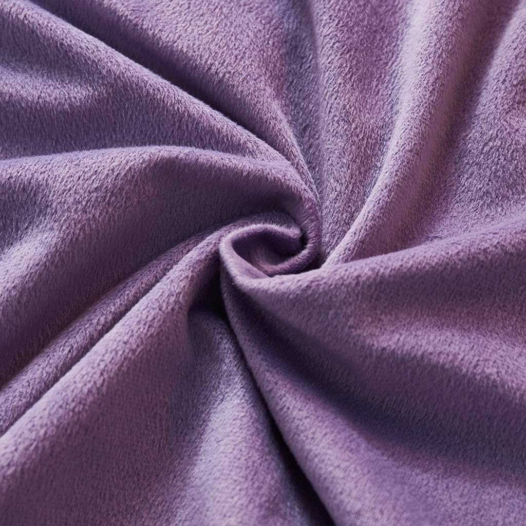 Uhamho Set of 2 Standard Pillowcases Faux Fur Throw Pillow Covers Queen Size Shams Soft Velvet Decorative Zipper Closure (Purple, 20"x26")