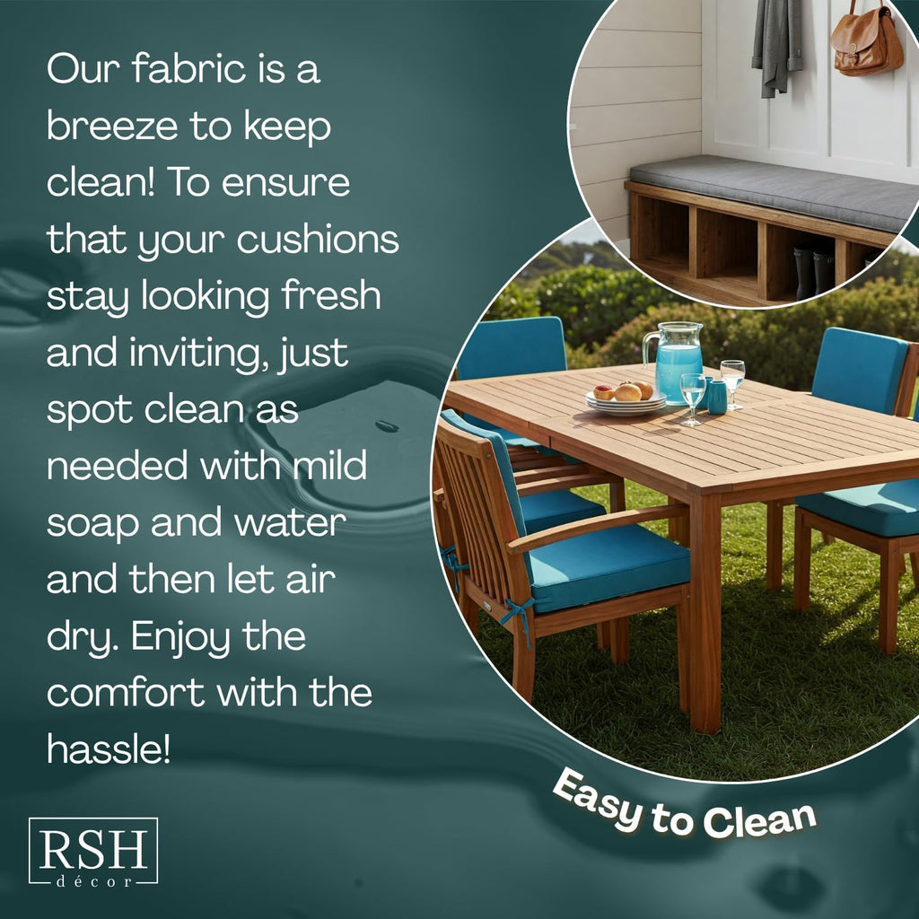 RSH Décor Set of 4 Outdoor Throw Pillows – 17"x17" Square Accent Cushions for Patio Furniture – Reversible, UV & Fade Resistant, Water-Repellent Polyester – Artistic Floral Design