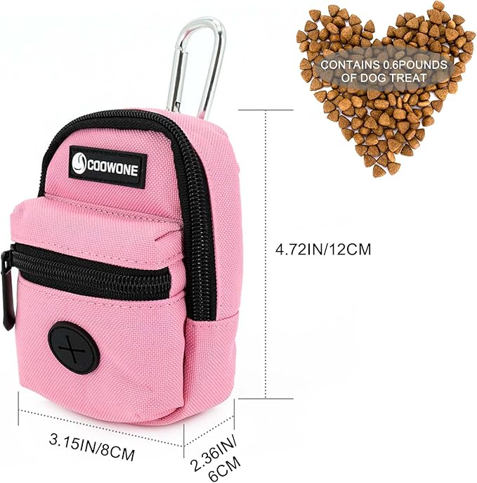 Dog Treat Pouch Dog Poop Bag Holder for Leashes, Pets Snack Container With Inner Small Bag, Puppy Supplies Perfect for Training and Walking