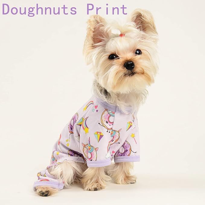 Dog Clothes for Small Dogs Boy Girl, Dog Pajamas Tiny Chihuahua Yorkie Spring Summer Shirt, Cute Puppy Outfit Pjs Jumpsuit Cat Onesie Apparel Pet Clothes
