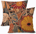 2 Pcs Abstract Art Colorful Mid Century Modern Throw Pillow Covers, Fall Boho Floral Geometric Minimalist Pillow Covers for Couch Sofa Bed Bedroom Apartment Dorm Living Room Office Home Decor
