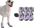 Spark Paws Dog Shoes, Waterproof Dog Boots for Medium to Large Dogs, Non Slip, Breathable Dog Booties and Paw Protectors - 4PCS Doggie Hiking Boots with Reflective Straps - Lilac, Size 6