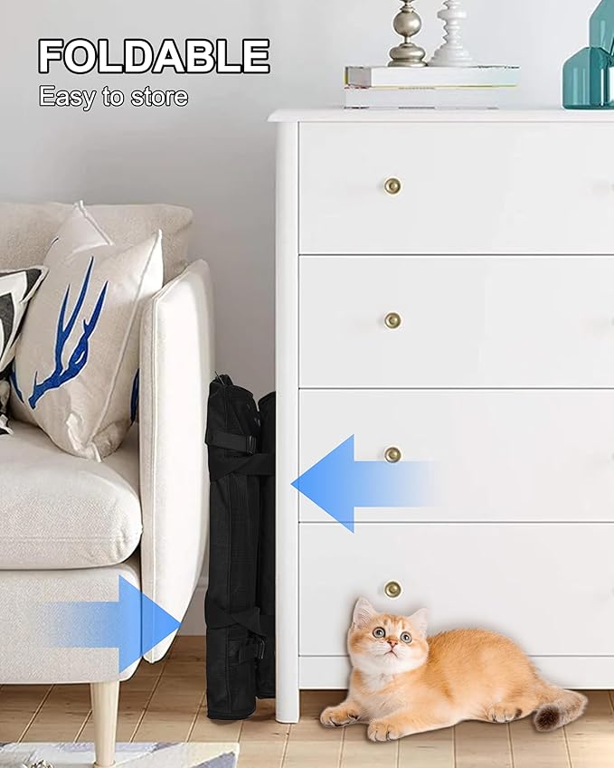 Soft-Sided Large Cat Carrier for 2 Cats, Spacious Foldable Pet Travel Carrier for Large Cats up to 25 Lbs, Double Cat Bag with Shoulder Strap, 20x13x13 Inch, Fits Maine Coon and Small Dogs, Black