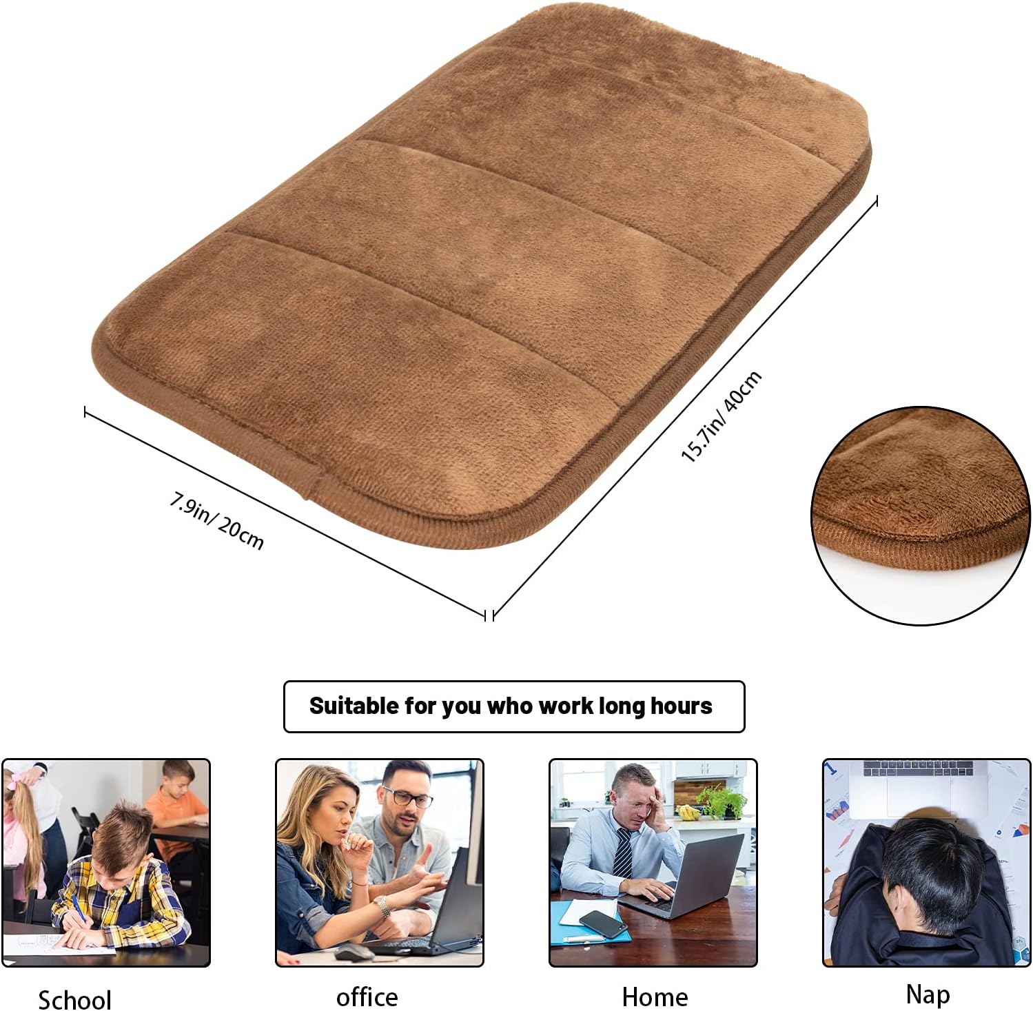 2 Sets Upgrade Computer Wrist Elbow Pad, DILIBRA Portable Memory Foam Arm Wrist Rest Pillow, Soft and Anti-Slip Wrist Support Mat for Keyboard Desktop Office Gaming - Alleviate Elbow Pain (Brown)