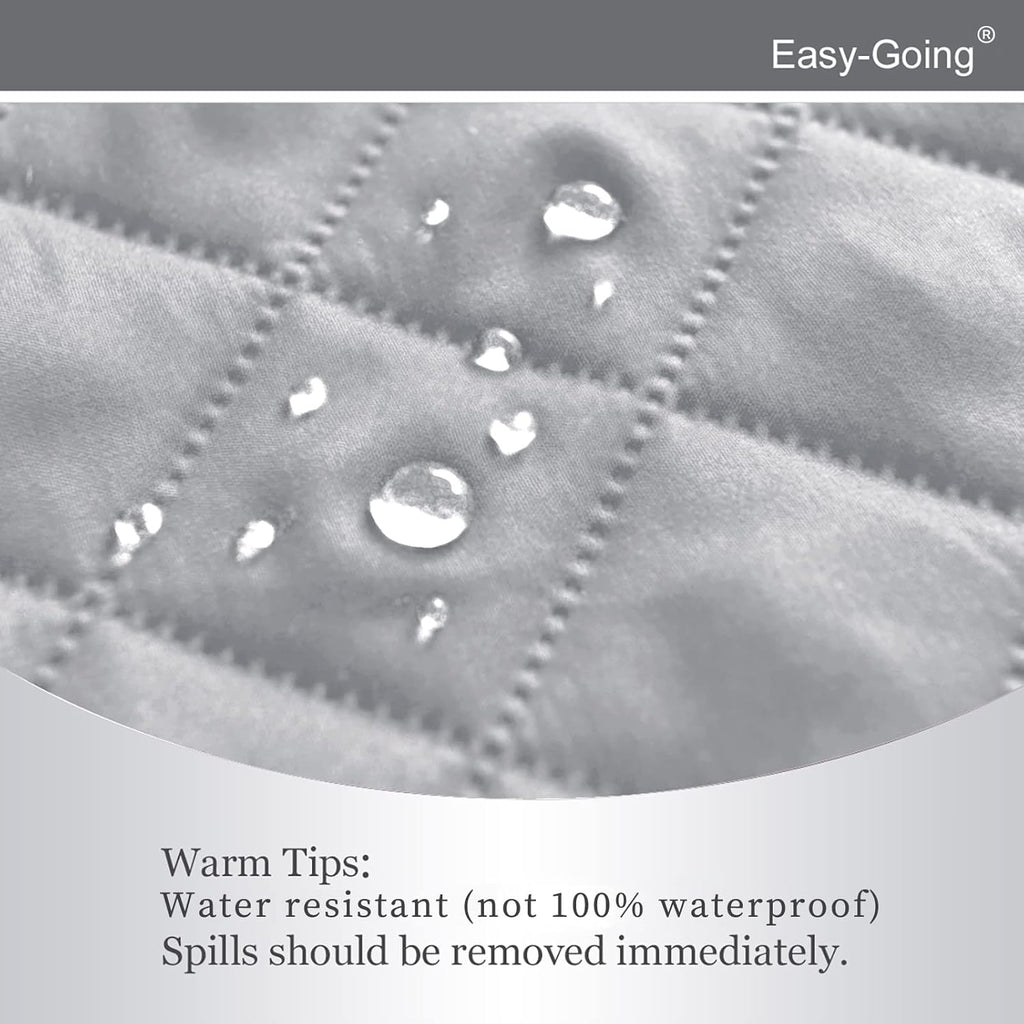 Easy-Going Recliner Chair Slipcover Reversible Sofa Cover Water Resistant Couch Cover Furniture Protector with Elastic Straps for Pets Dog (Recliner 22 inch, Light Gray/Ivory)