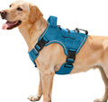 Heavy-Duty Tactical Dog Harness for Large Dogs, No Pull Adjustable Reflective Pet Vest with Molle System, K9 Military-Grade Control for Service Training, Outdoor & 10+ Breeds, Blue, Medium