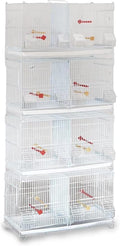 Seny Set of 4 Stackable Breeding Bird Cage for Canary Finch Small Birds (White)