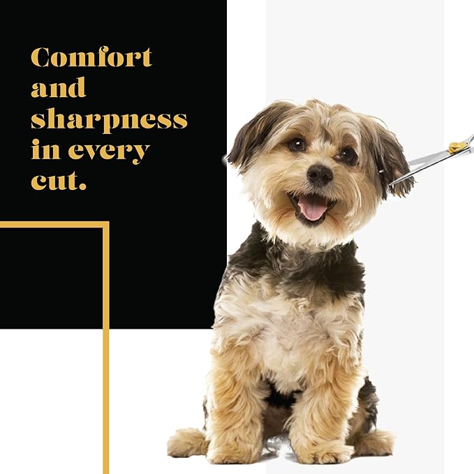 Sharf Gold Touch 440c Japanese Stainless Steal Pet Grooming Shear, 8.5 Inch Straight