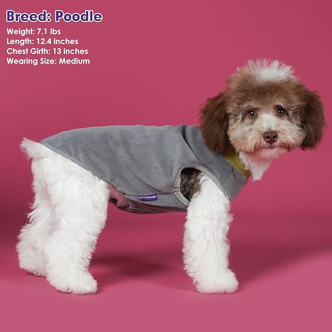 cyeollo 2 Pack Dog Sweater Fleece Vest Dog Sweatshirt Reflective Lightweight Pet Clothes for Medium Large Dogs Boy Girl Pet Apparel Grass Green & Grey, XXL